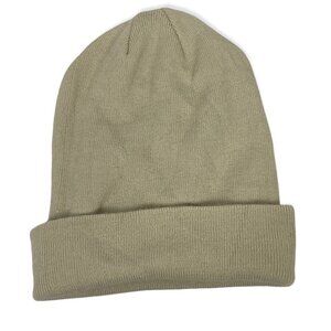 Nordstrom BP Tan Beige Ribbed Knit Beanie Toque Hat New Minimalist Taupe Hat NEW